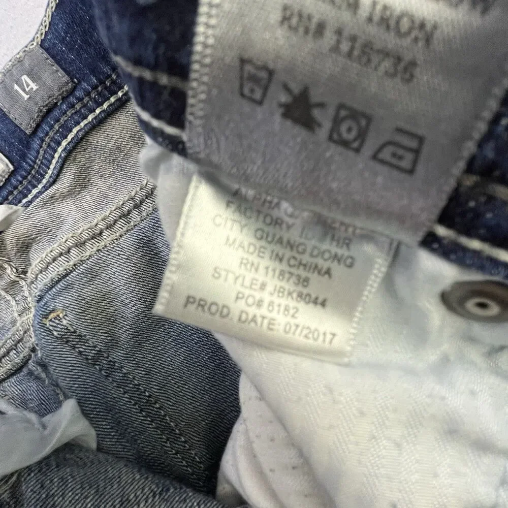 BKE Conner Bootcut Jeans Youth Size 14 Blue Denim Embroidered Whiskering